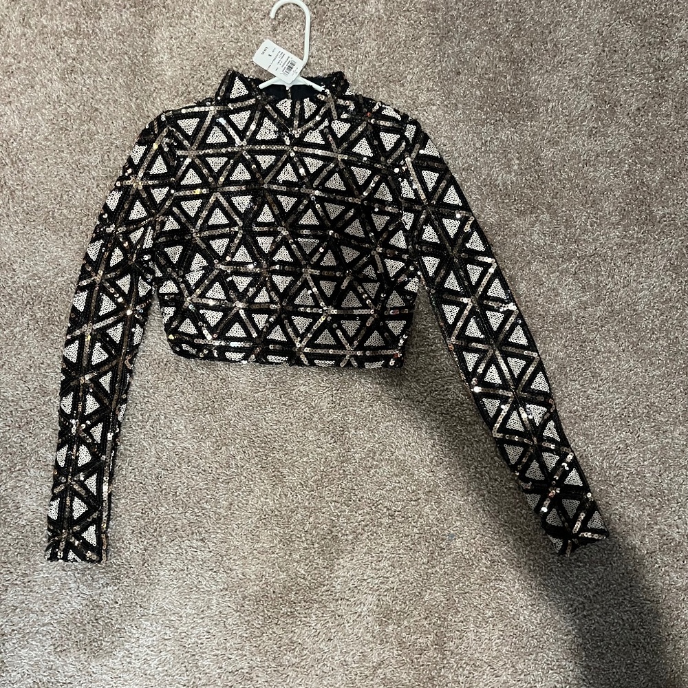 Crop sequin top